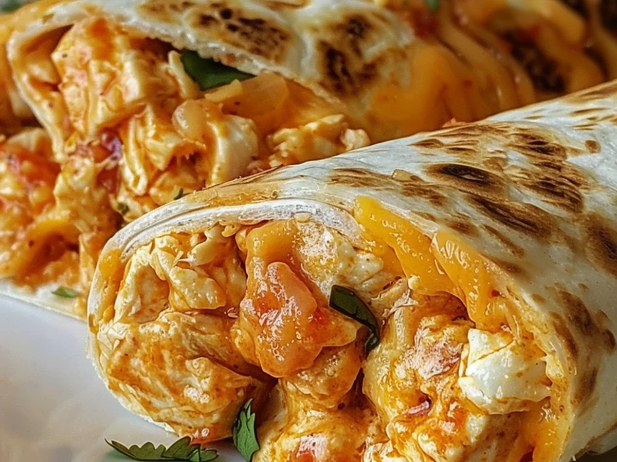 Cheesy Buffalo Chicken Burritos That Ignite Your Tastebuds!