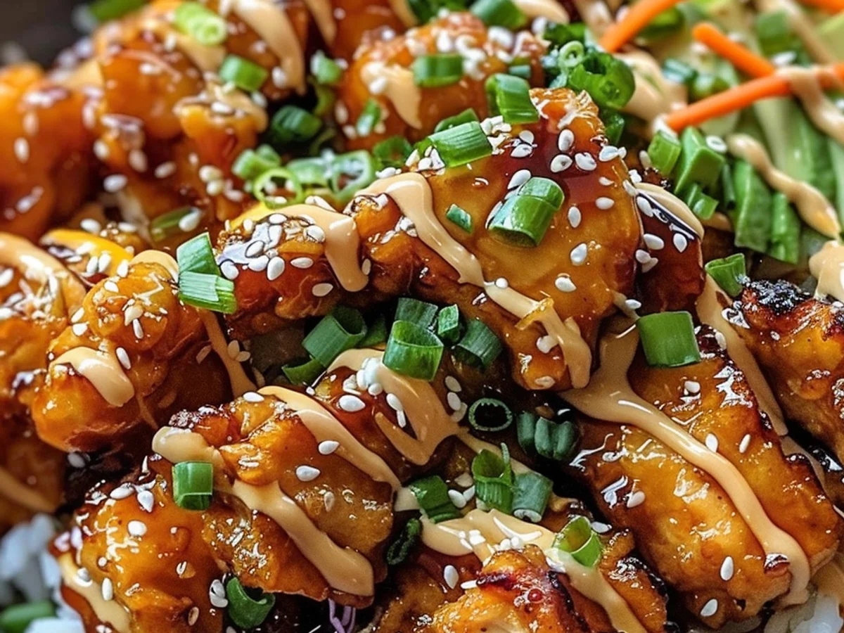 Crispy Bang Bang Chicken Bowl Recipe For tasty Moments