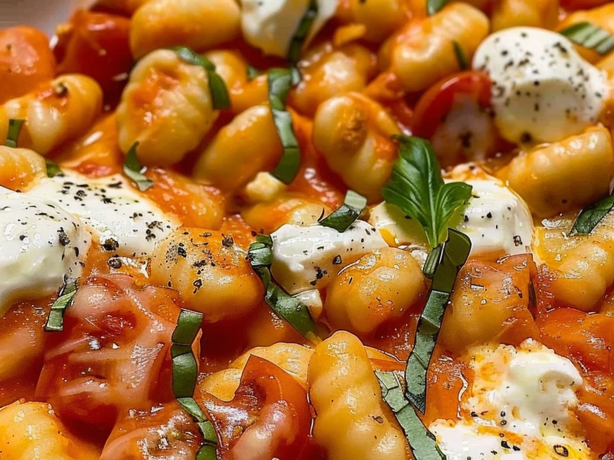 30 Minute Creamy Tomato Gnocchi with Burrata Awaits You!