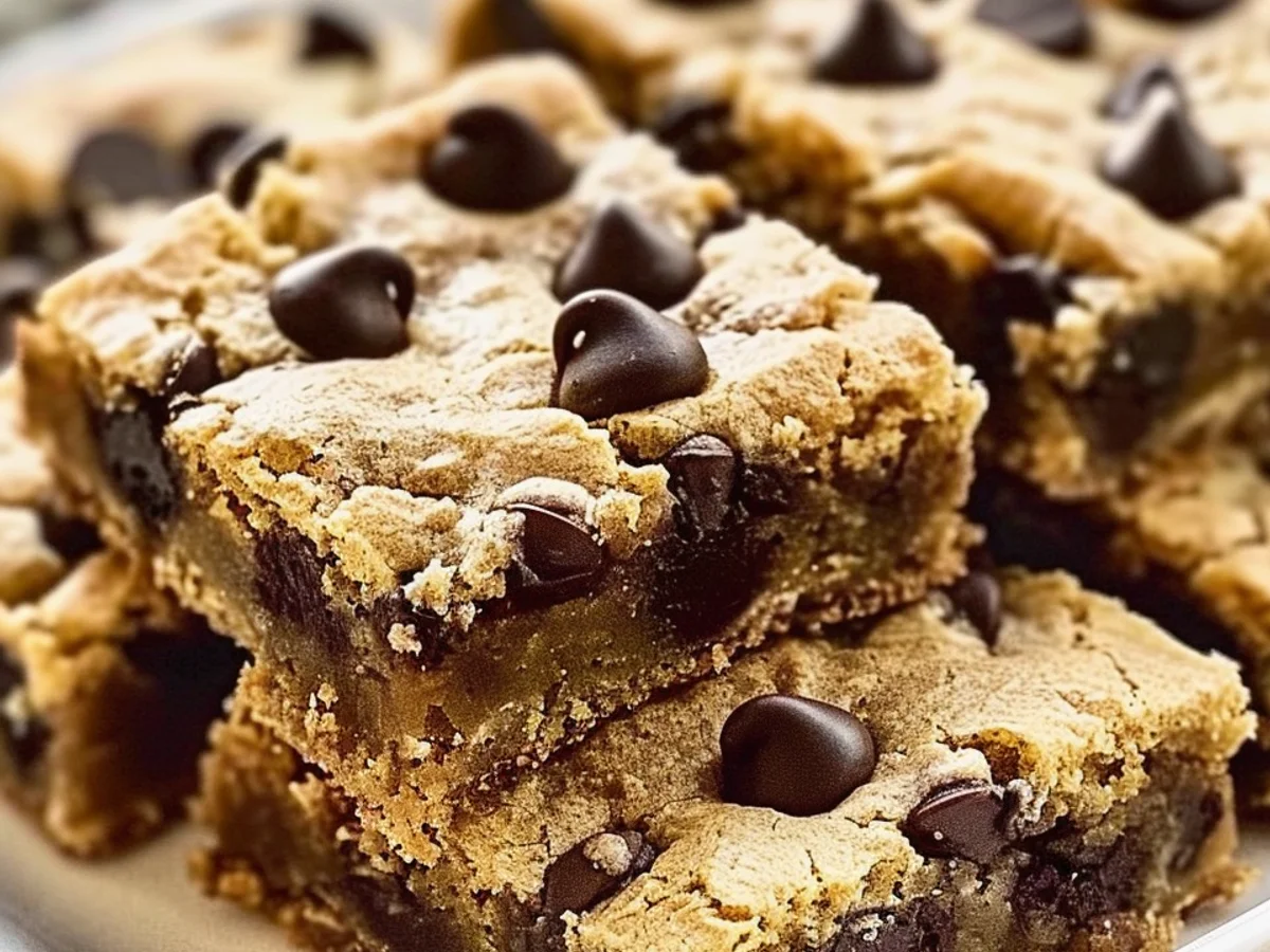 Rich Chewy Chocolate Chip Cookie Bars