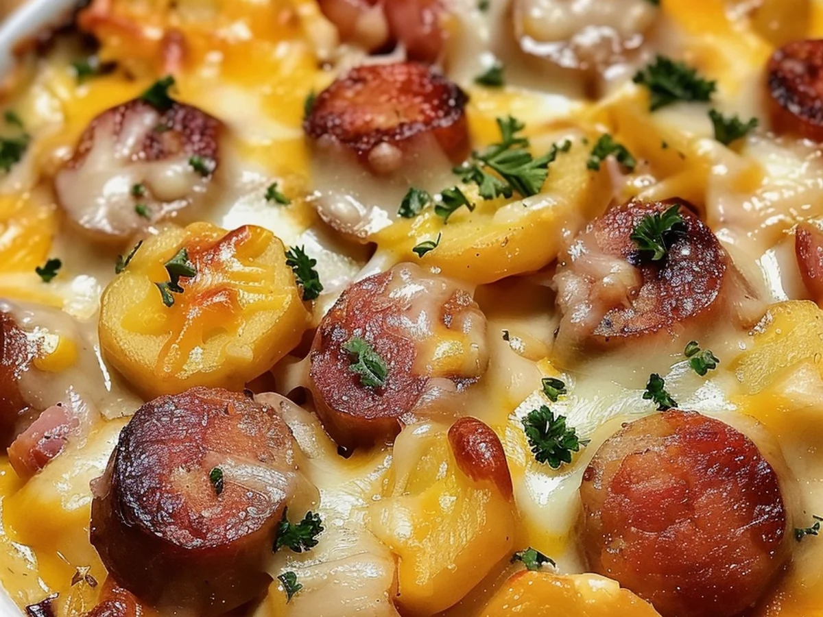 Kielbasa Sausage Cheesy Potato Casserole Will Delight You!