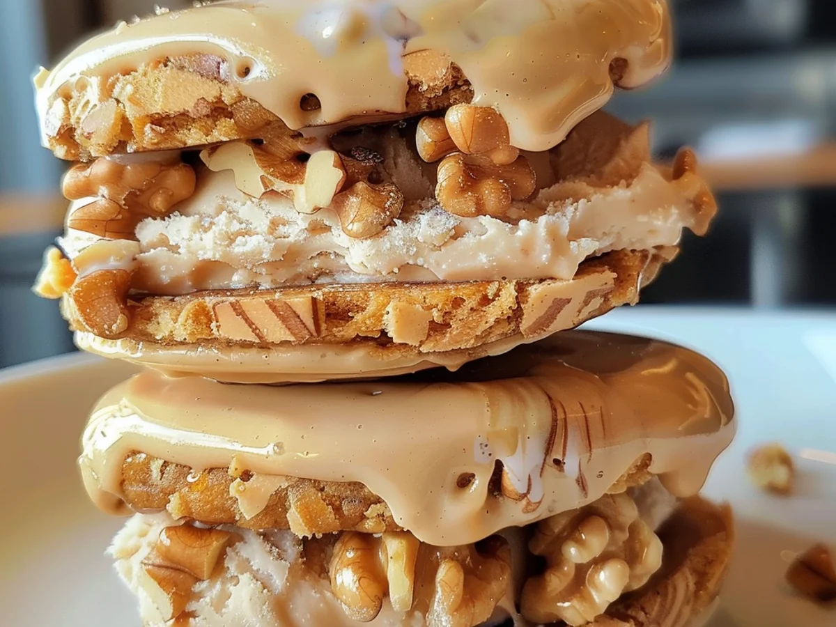 Walnut Shortbread Dulce De Leche Ice Cream Sandwich Delight!