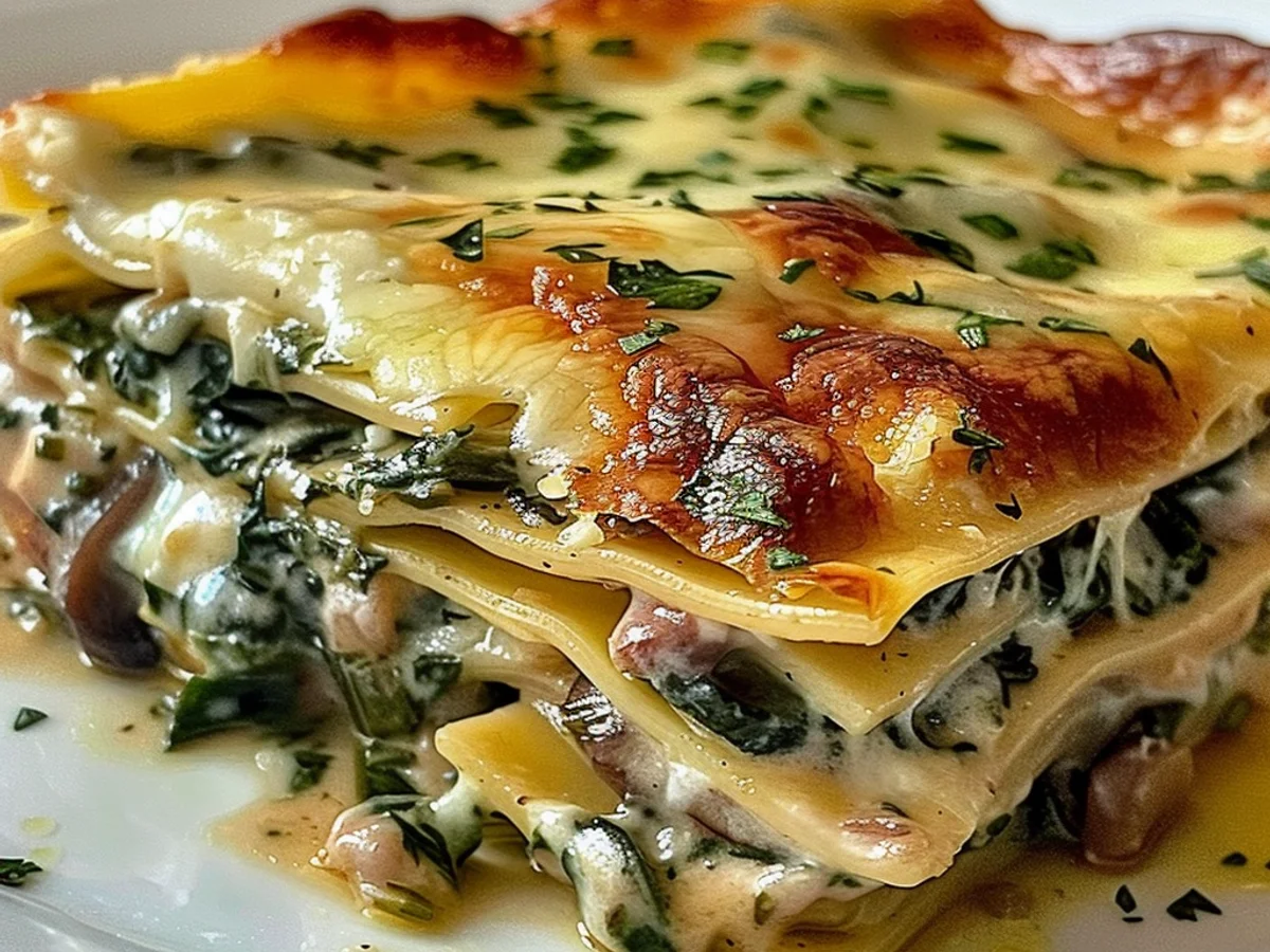 Creamy Spinach & Mushroom Lasagna That Everyone Loves!
