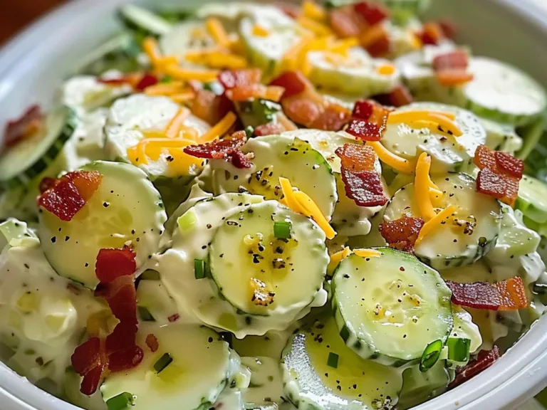 Creamy Cucumber Salad With Bacon And Cheese Delights! 2 recipe 1753648719949