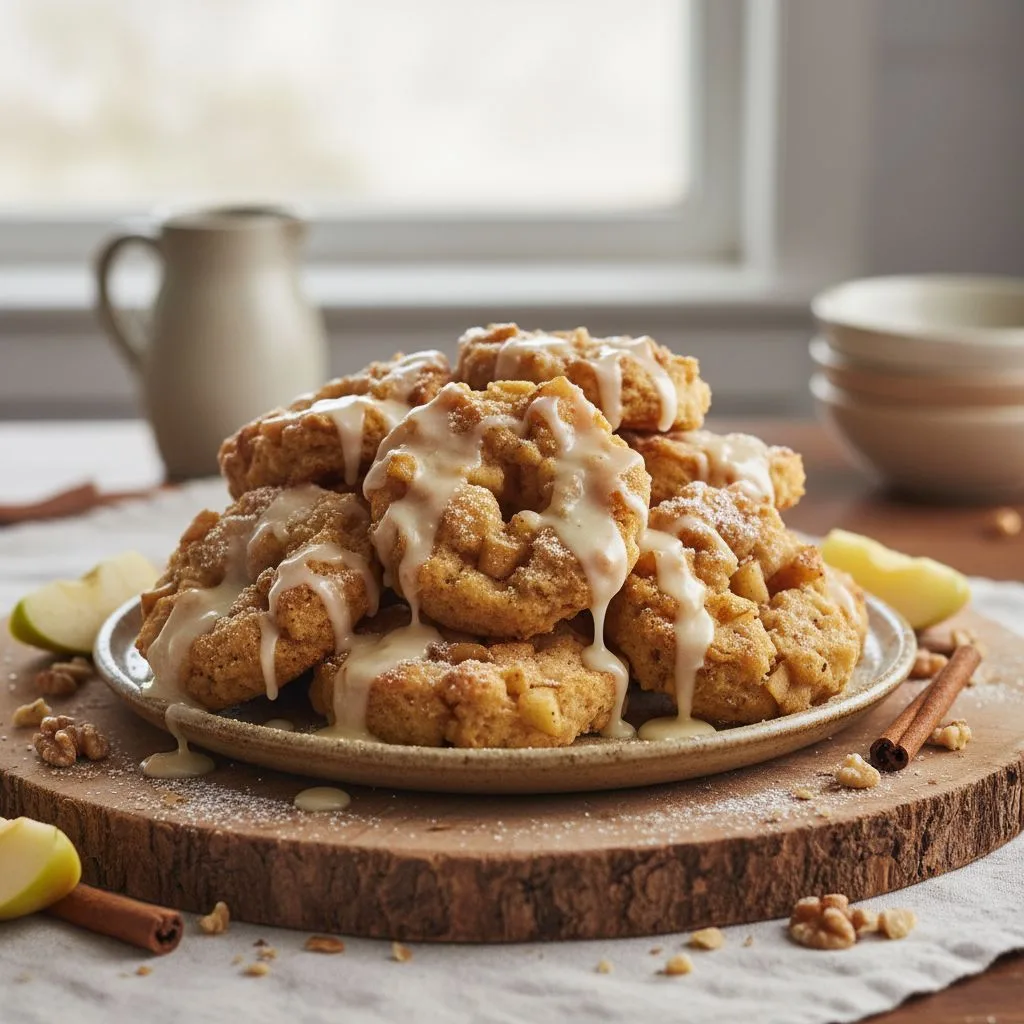Warm Baked Apple Fritters with Maple Glaze 4 Recipe image