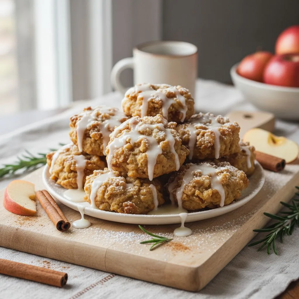 Warm Baked Apple Fritters with Maple Glaze 5 Recipe image