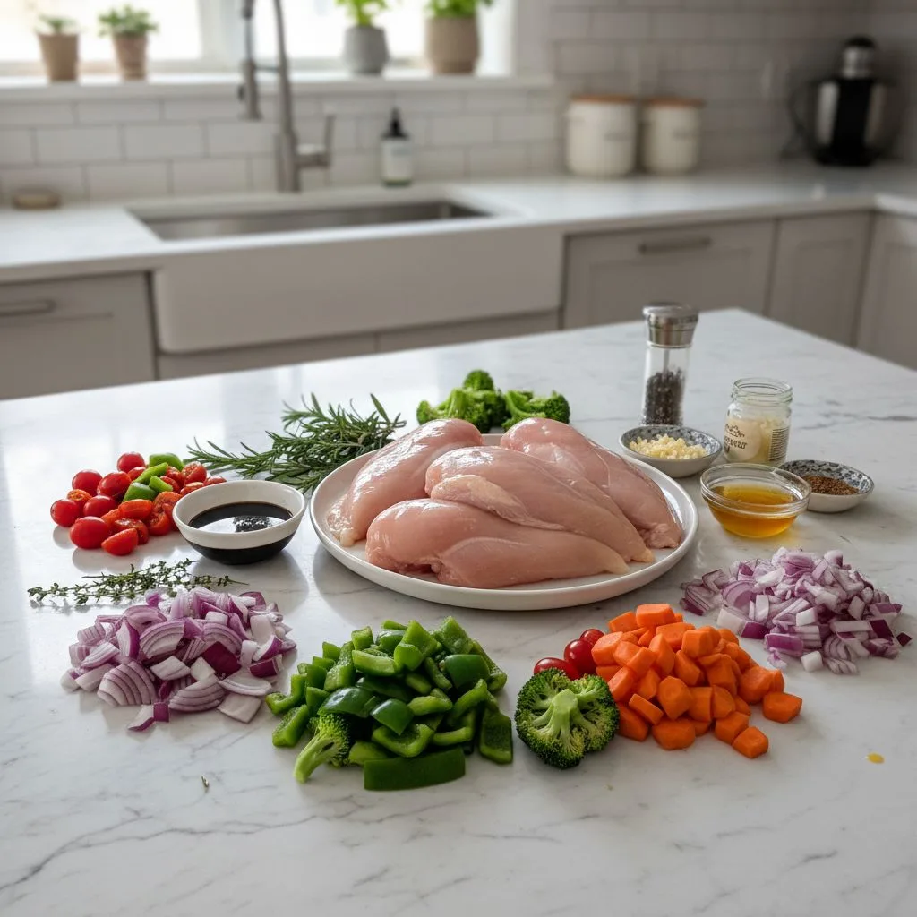 Tender Balsamic Glazed Chicken & Roasted Veggies Dinner 5 Recipe image