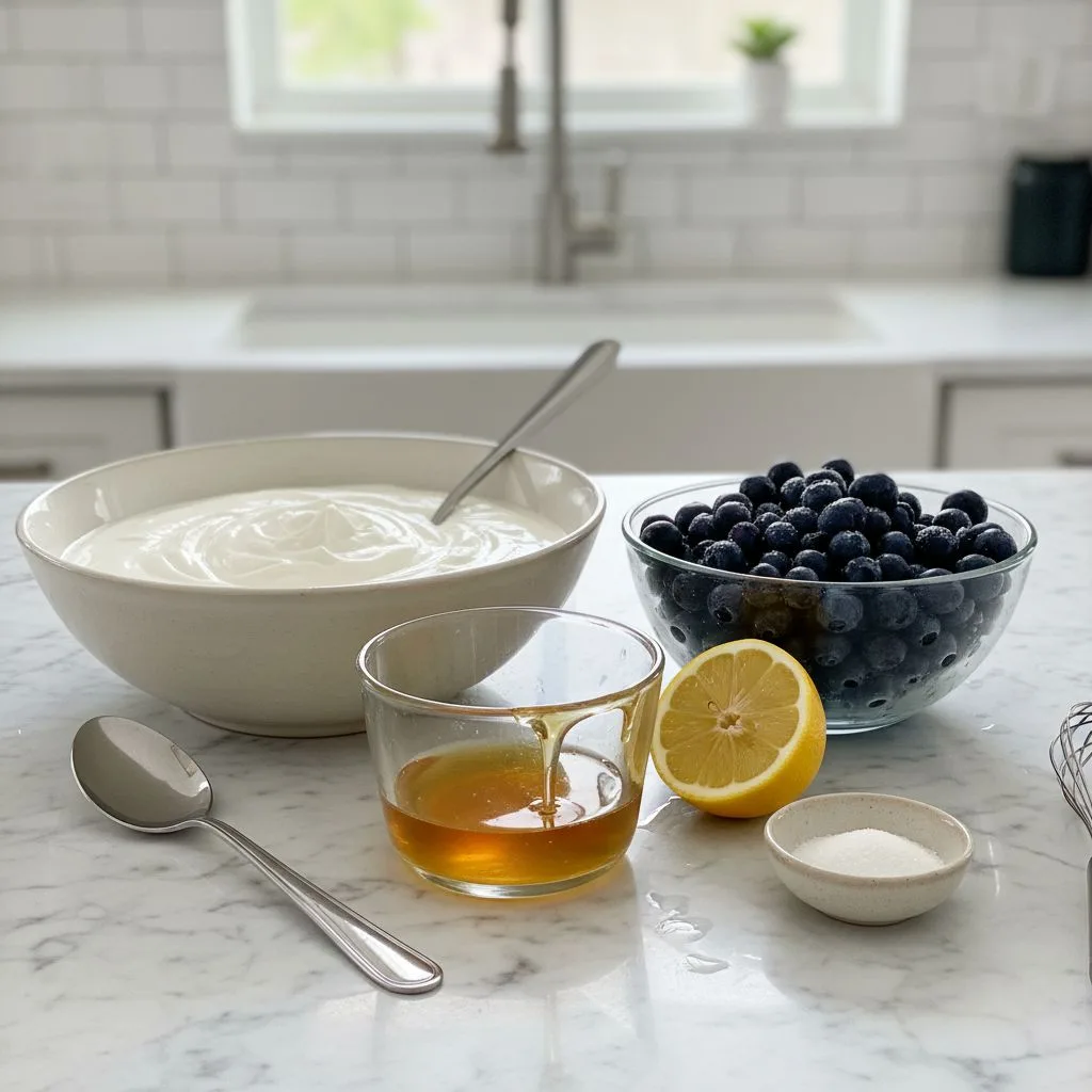 Creamy Blueberry Greek Frozen Yogurt Swirl 4 Recipe image