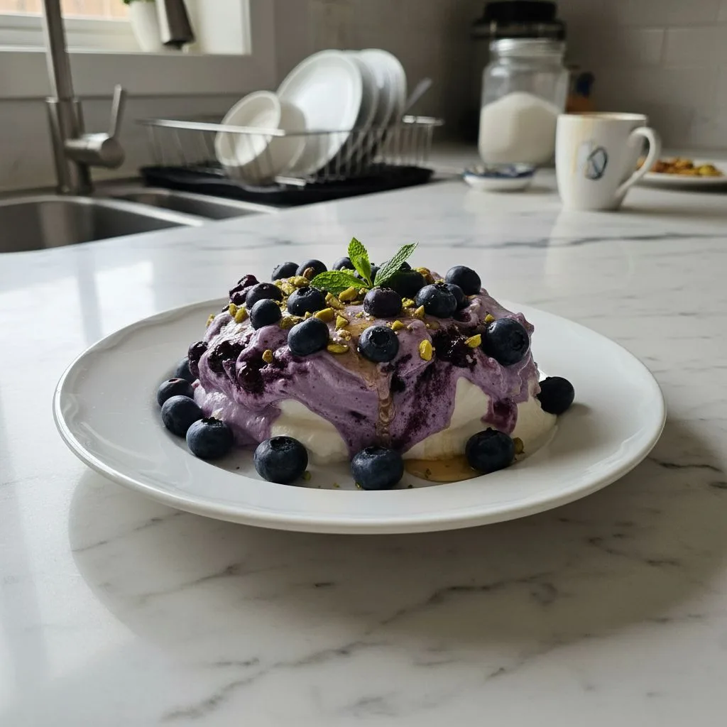 Creamy Blueberry Greek Frozen Yogurt Swirl 5 Recipe image