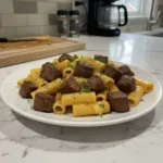Hearty Cajun Steak Tips in Cheesy Rigatoni Parmesan Sauce 6 cajun steak tips in cheesy rigatoni parmesan sauce featured 1
