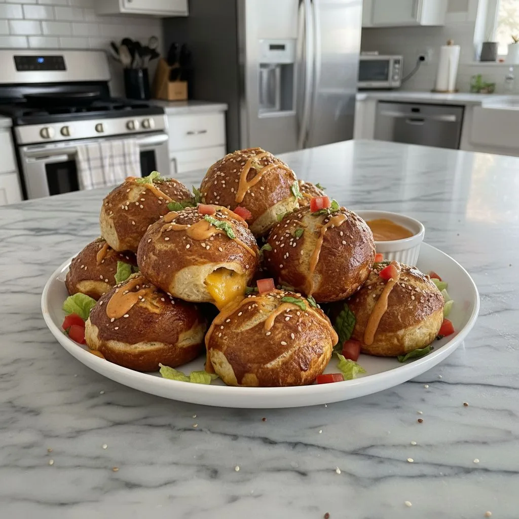 Savory Cheeseburger Pretzel Bombs: Easy Snack Recipe
