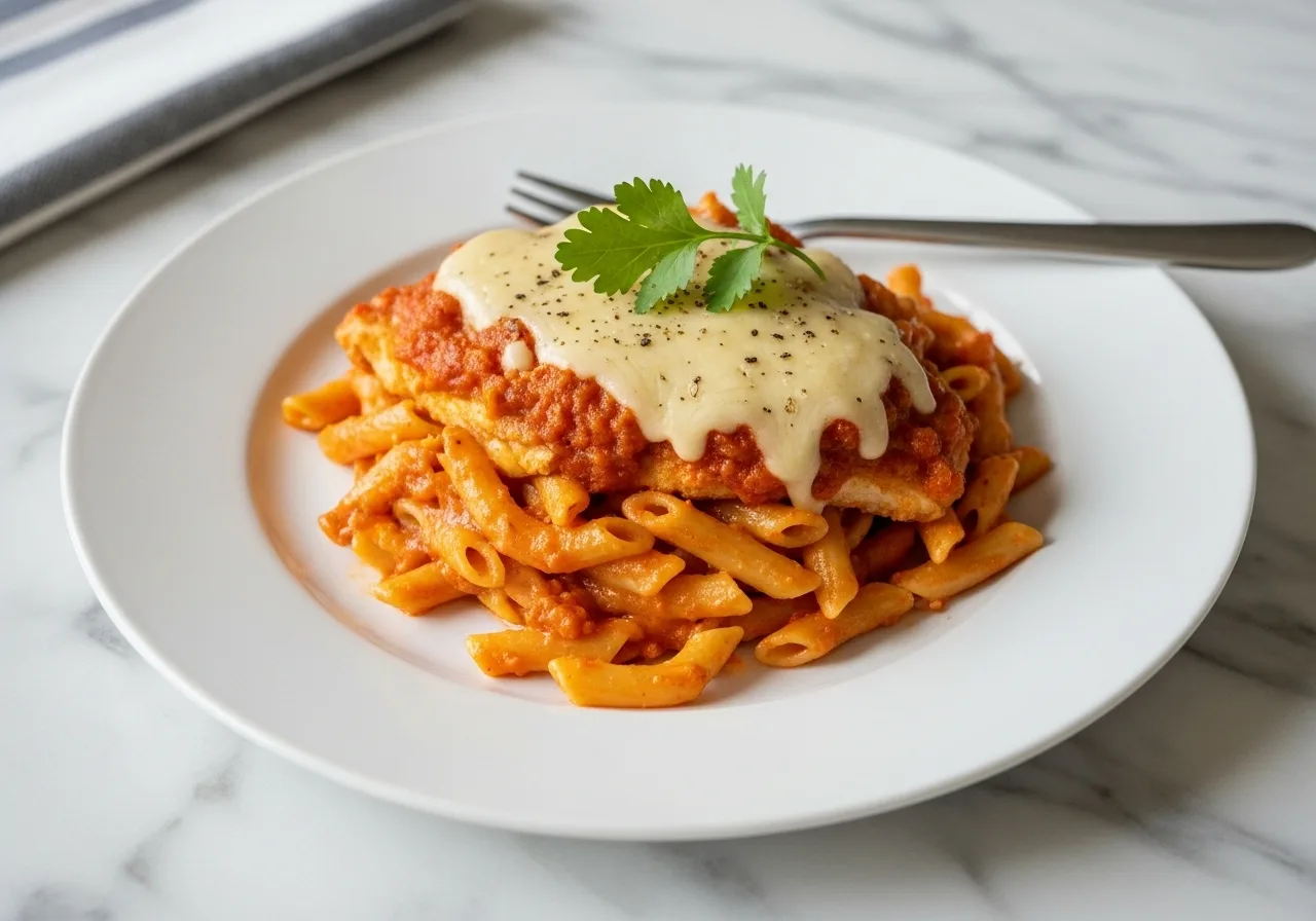 Chicken Parmesan Pasta: Homestyle Creamy Weeknight Magic 4 Recipe image