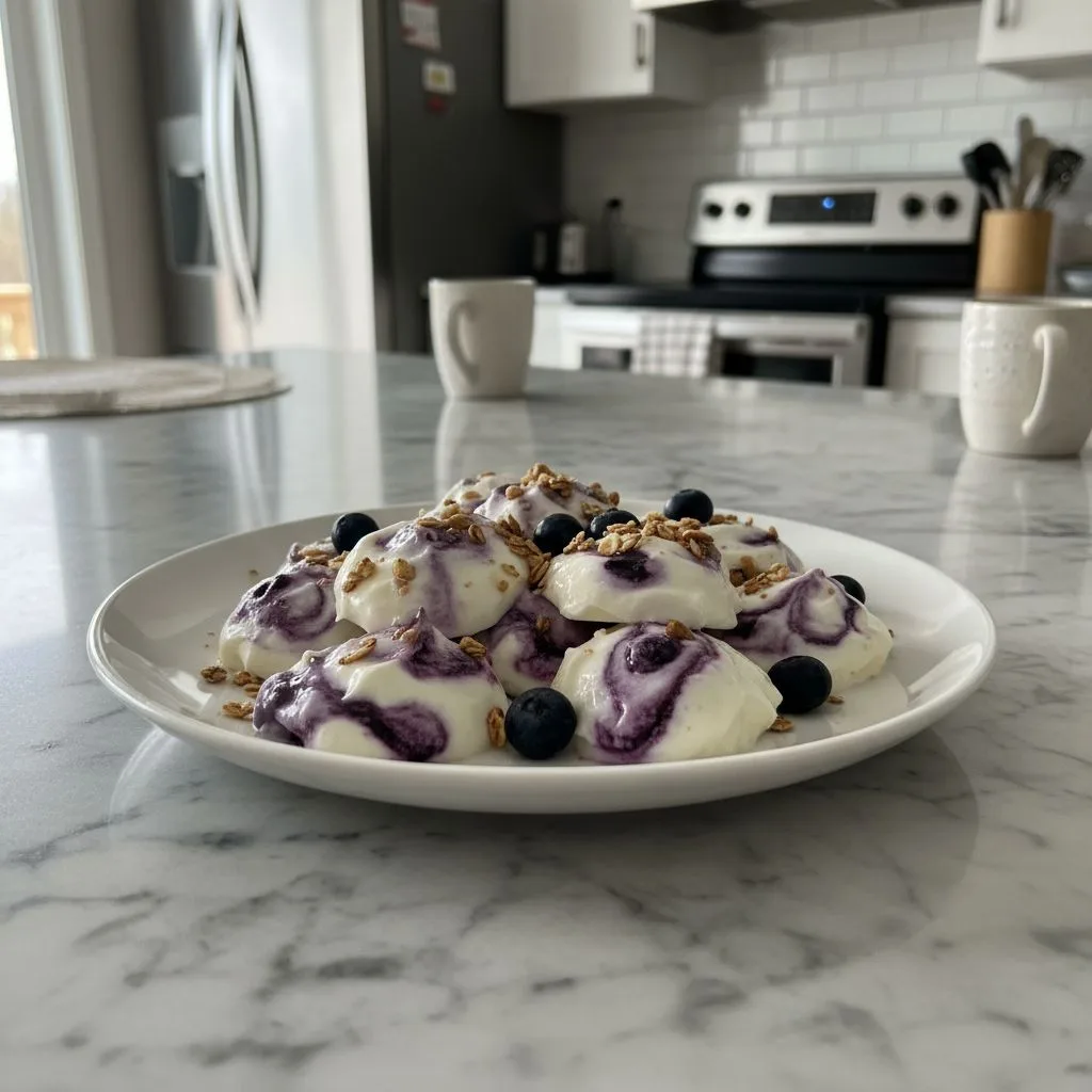 Creamy Blueberry Swirl Yogurt Bites: A Simple Treat 4 Recipe image