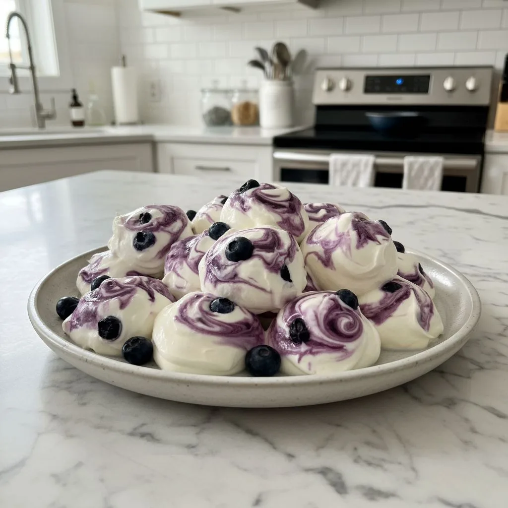 Creamy Blueberry Swirl Yogurt Bites: A Simple Treat
