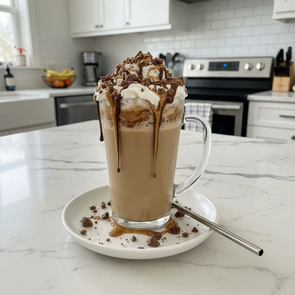 Creamy Reese's Peanut Butter Frappuccino: Sweet Sip at Home 4 Recipe image