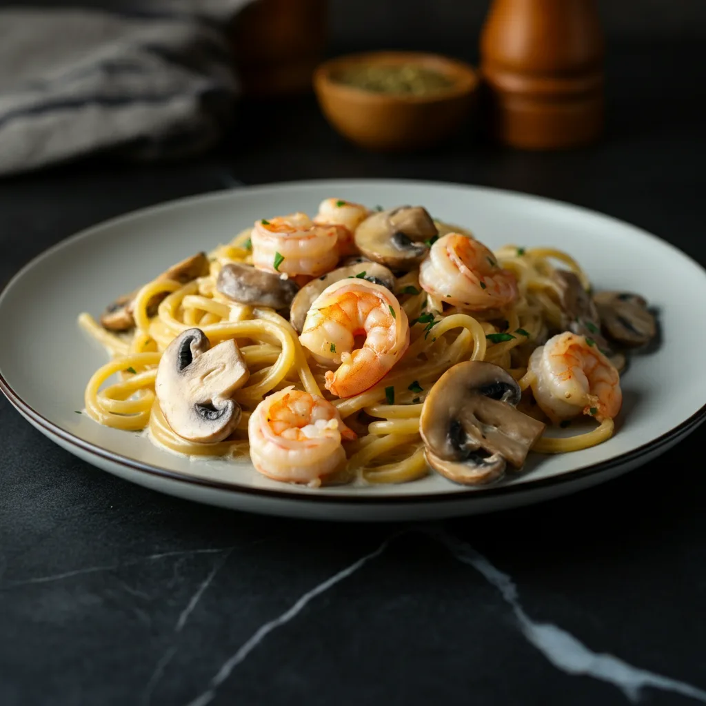 Creamy Shrimp Pasta with Mushrooms: A Weeknight Favorite 5 Recipe image