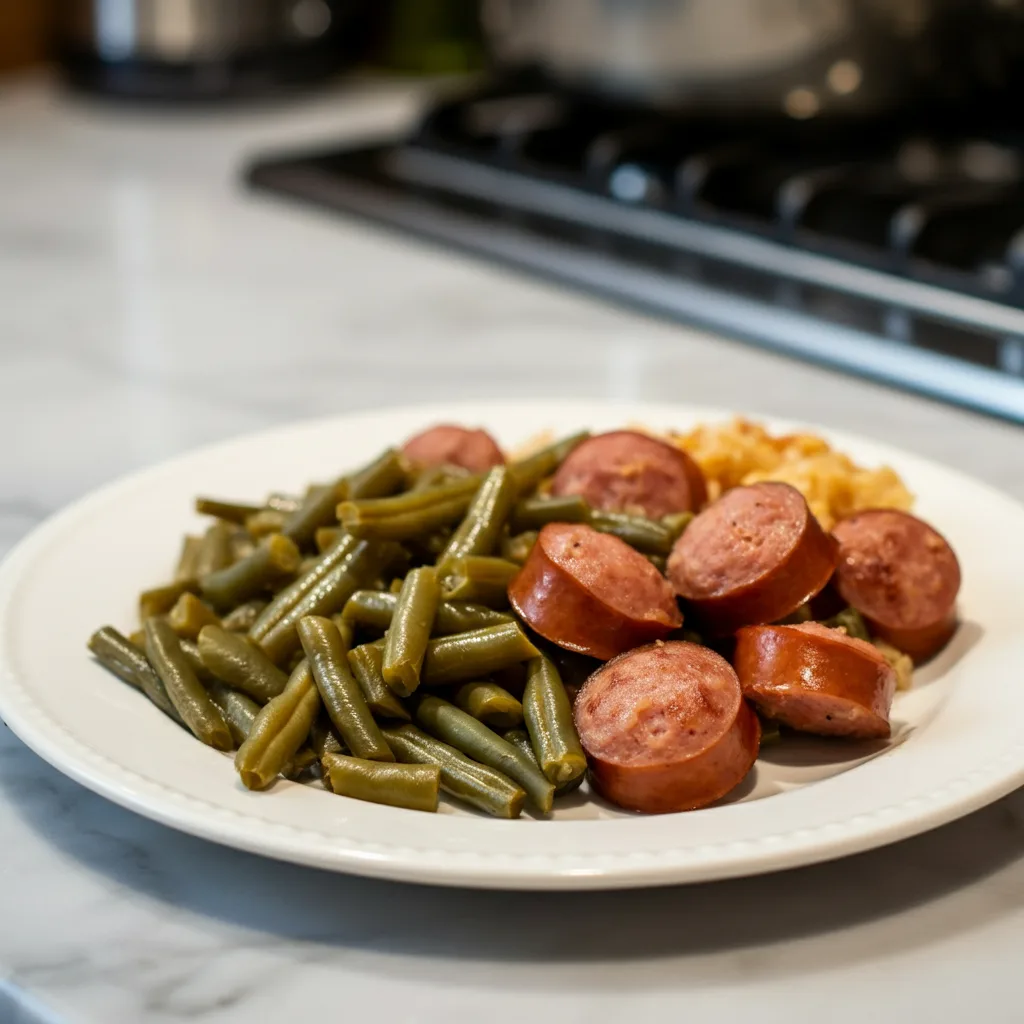 Slow Cooker Kielbasa Green Beans: Easy Weeknight Meal 4 Recipe image