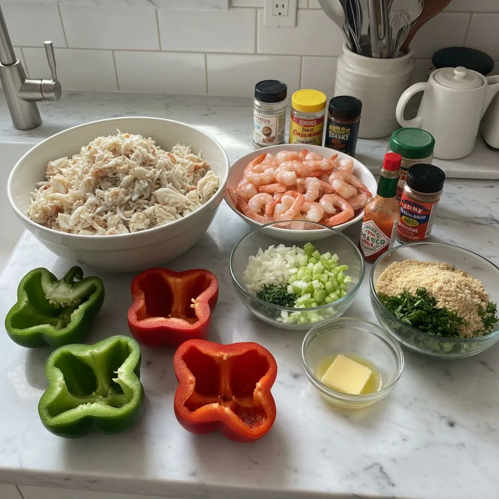 Creamy Crab & Shrimp Stuffed Bell Peppers 5 Recipe image
