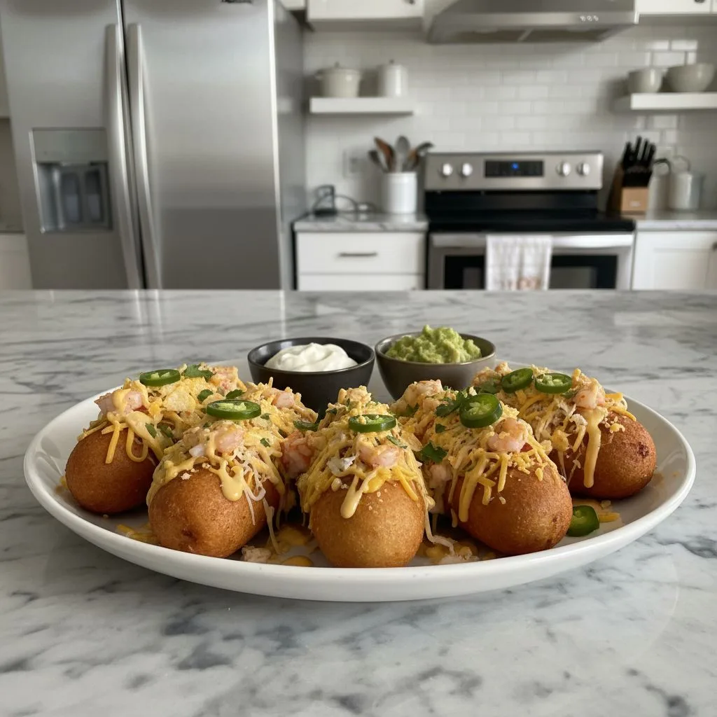 Delicious Shrimp and Crab Nacho Bomb Corn Dogs: A Wild Bite