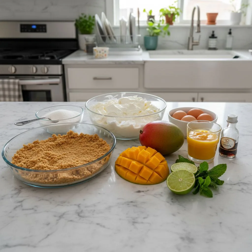 Creamy Mango Cheesecake Bliss: A Tropical Treat 5 Recipe image