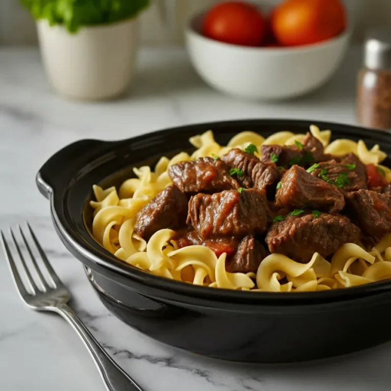 Easy Crockpot Beef Tips & Noodles: Slow Cooker Comfort 6 Featured image for Easy Crockpot Beef Tips & Noodles Recipe