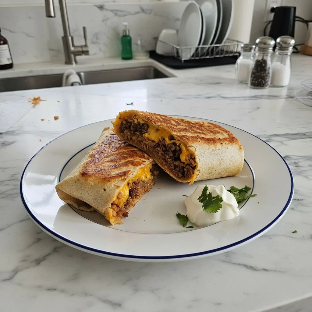 Crispy Grilled Cheese Burrito: A Cheesy Wrap 4 Recipe image