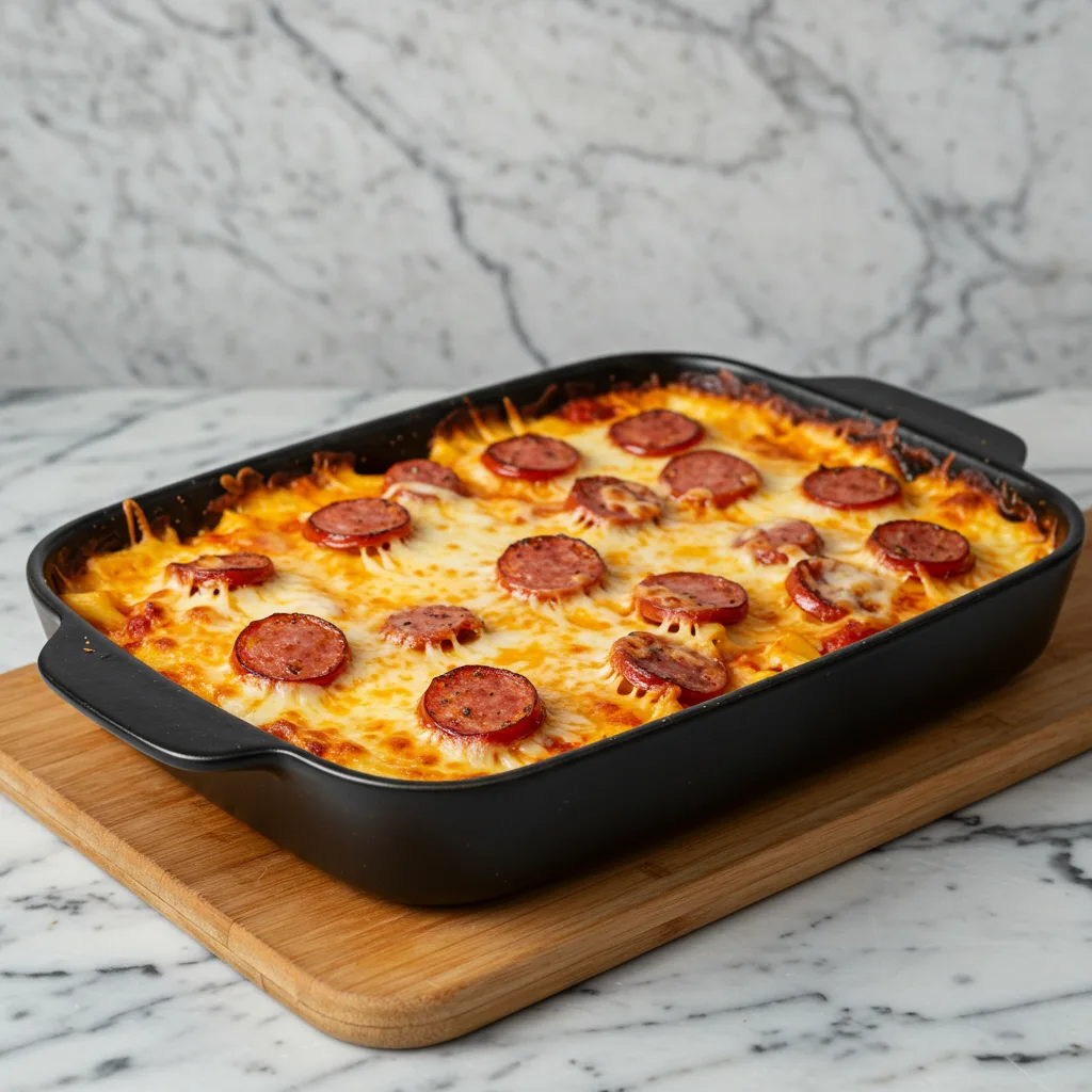 Hearty Pizza Pasta Bake with Sausage