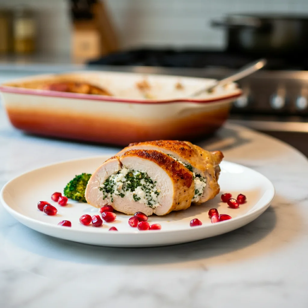 Creamy Ricotta Pomegranate Stuffed Chicken: A Dinner Delight 4 Recipe image