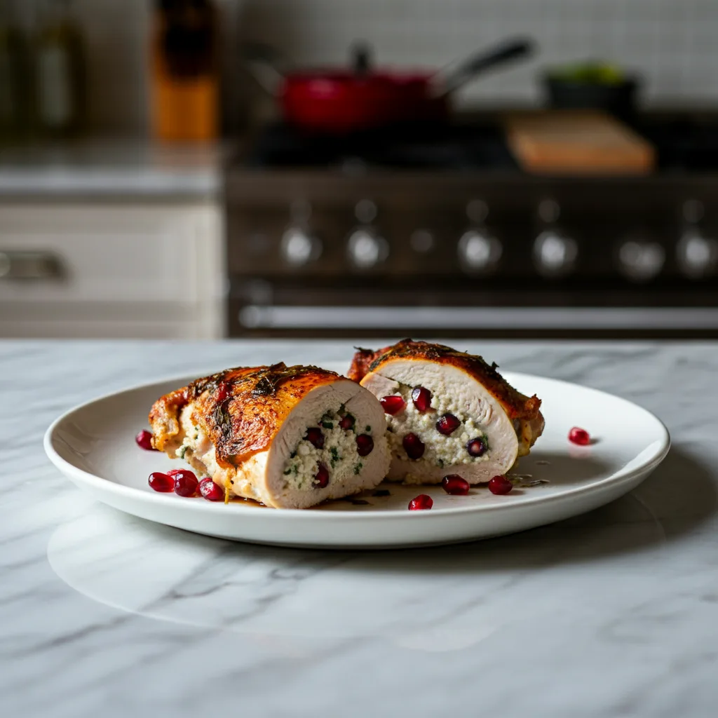Creamy Ricotta Pomegranate Stuffed Chicken: A Dinner Delight