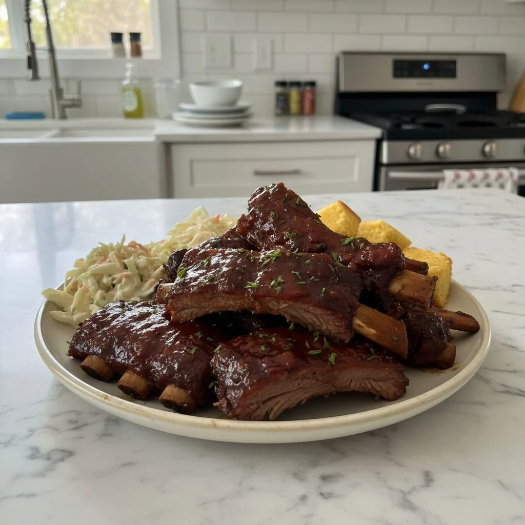 Smoky Slow Cooker Barbequed Beef Ribs Recipe 4 Recipe image