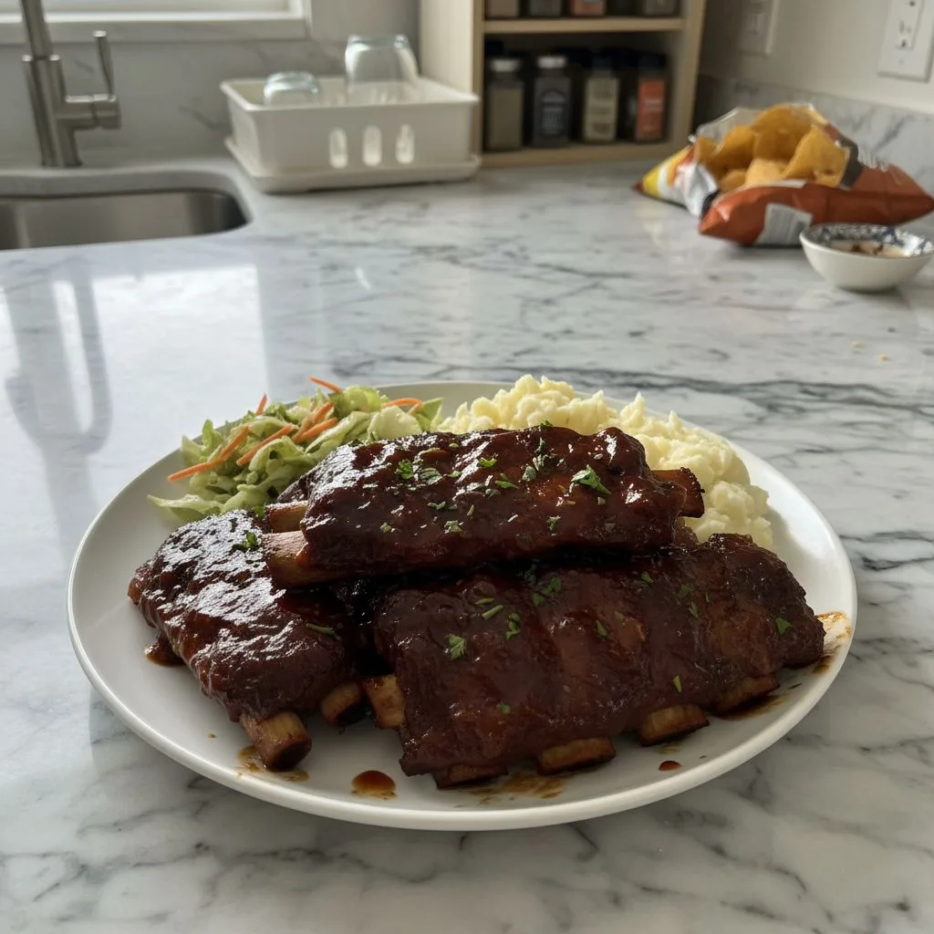 Smoky Slow Cooker Barbequed Beef Ribs Recipe