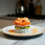 spicy shrimp sushi stacks featured