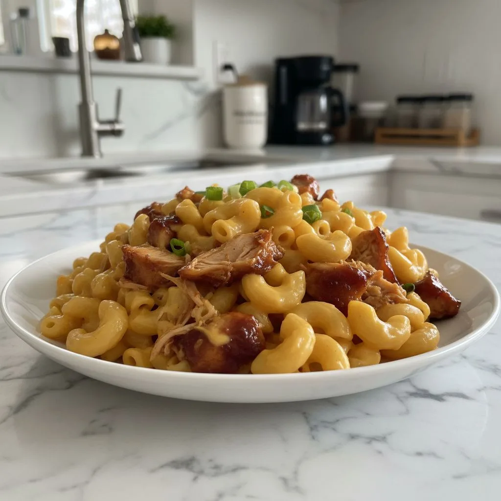 Smoky BBQ Chicken Mac and Cheese Skillet