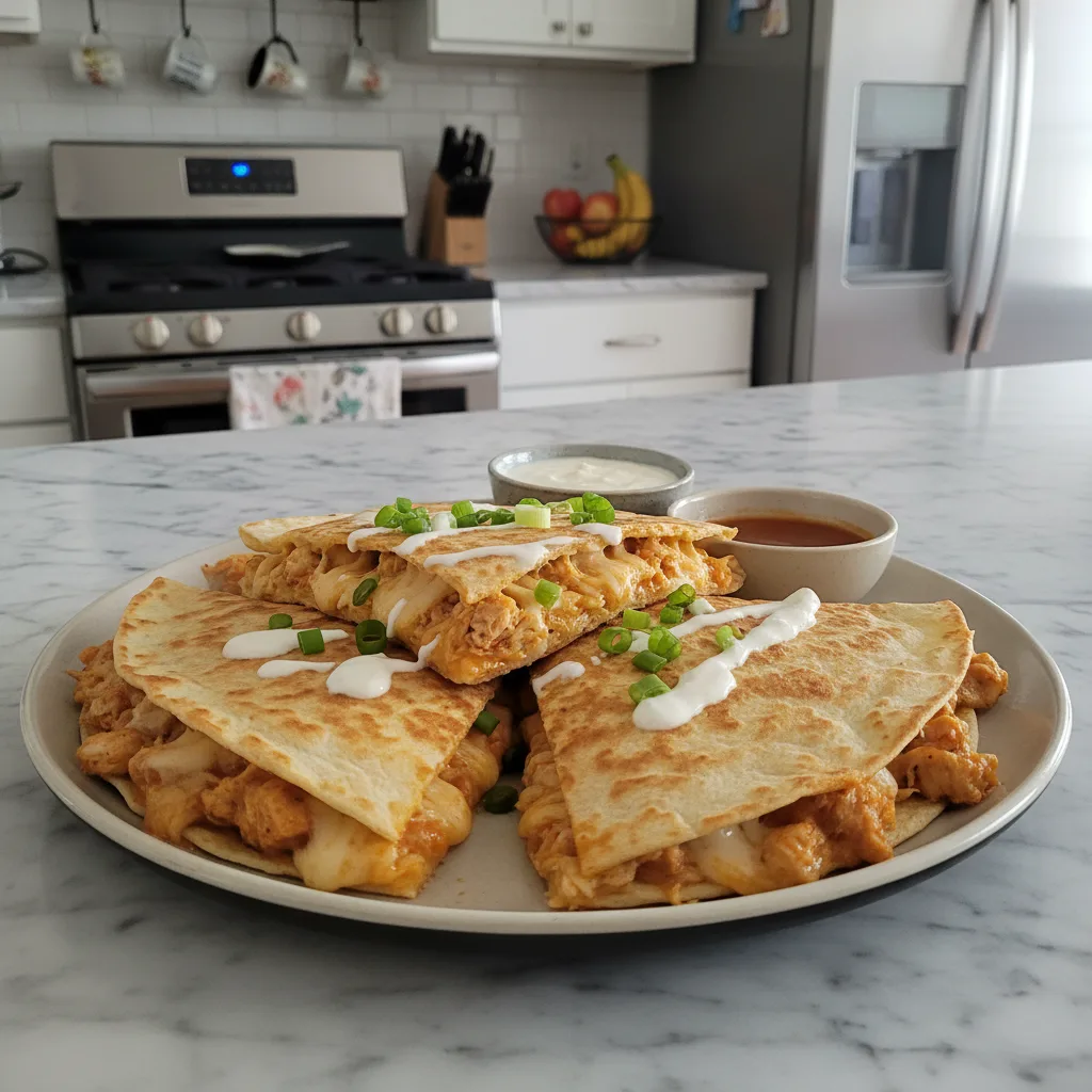 Crispy Buffalo Chicken Quesadillas: Weeknight Kick 4 Recipe image