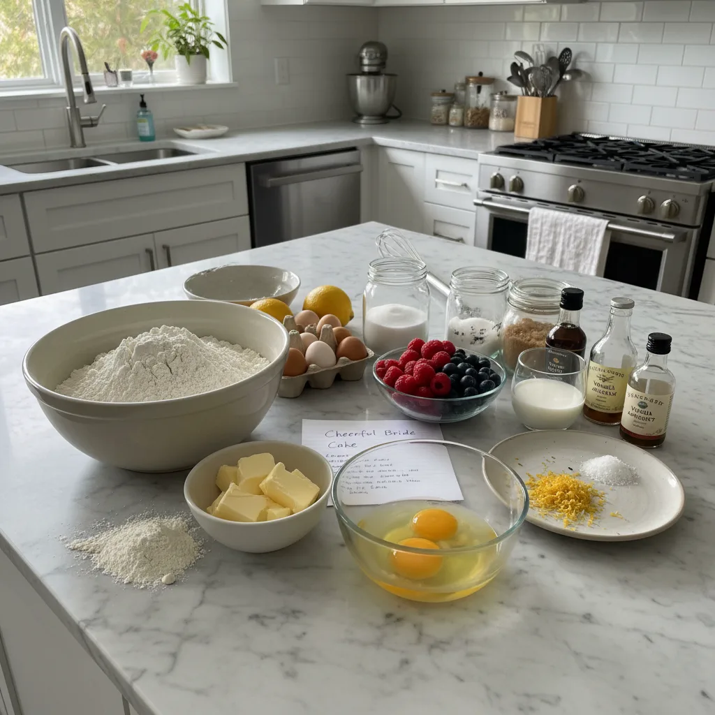 Cheerful Bride Cake: A Whimsical Vanilla Dream 5 Recipe image