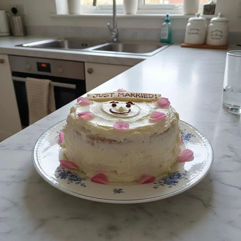 Cheerful Bride Cake: A Whimsical Vanilla Dream