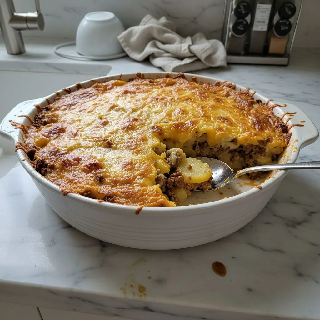 Hearty Cheesy Ground Beef & Potato Casserole (One-Pan!) 4 Recipe image