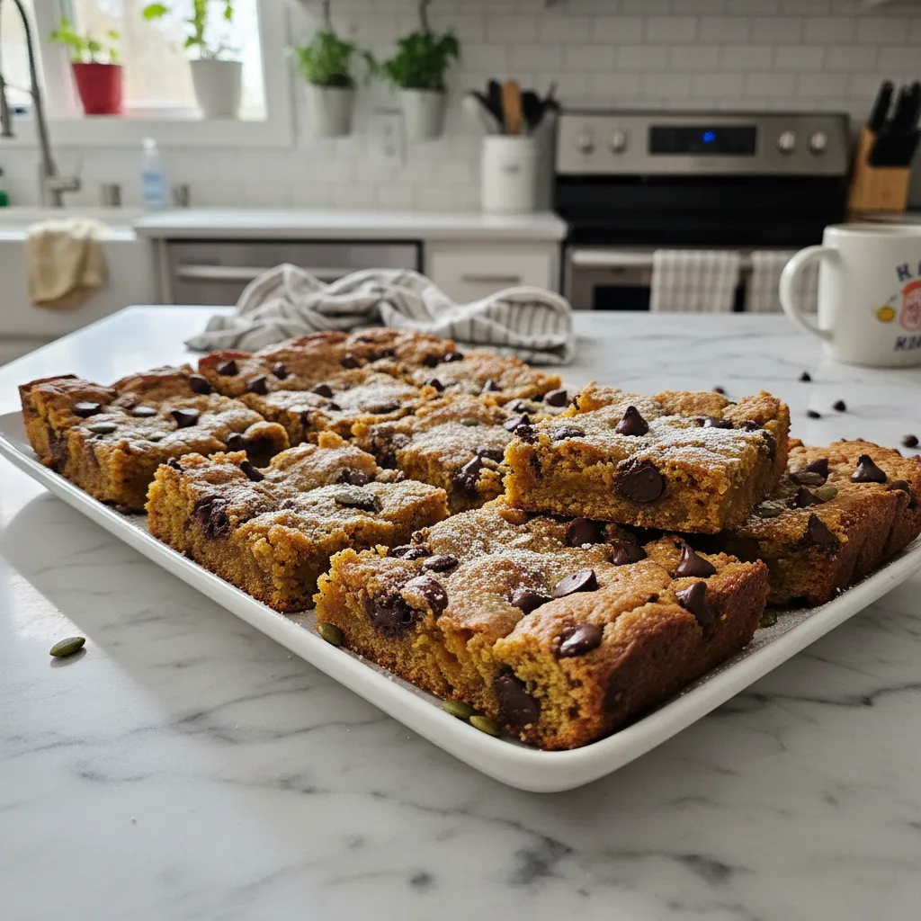 Rich Chocolate Chip Pumpkin Blondies: A Fall Treat