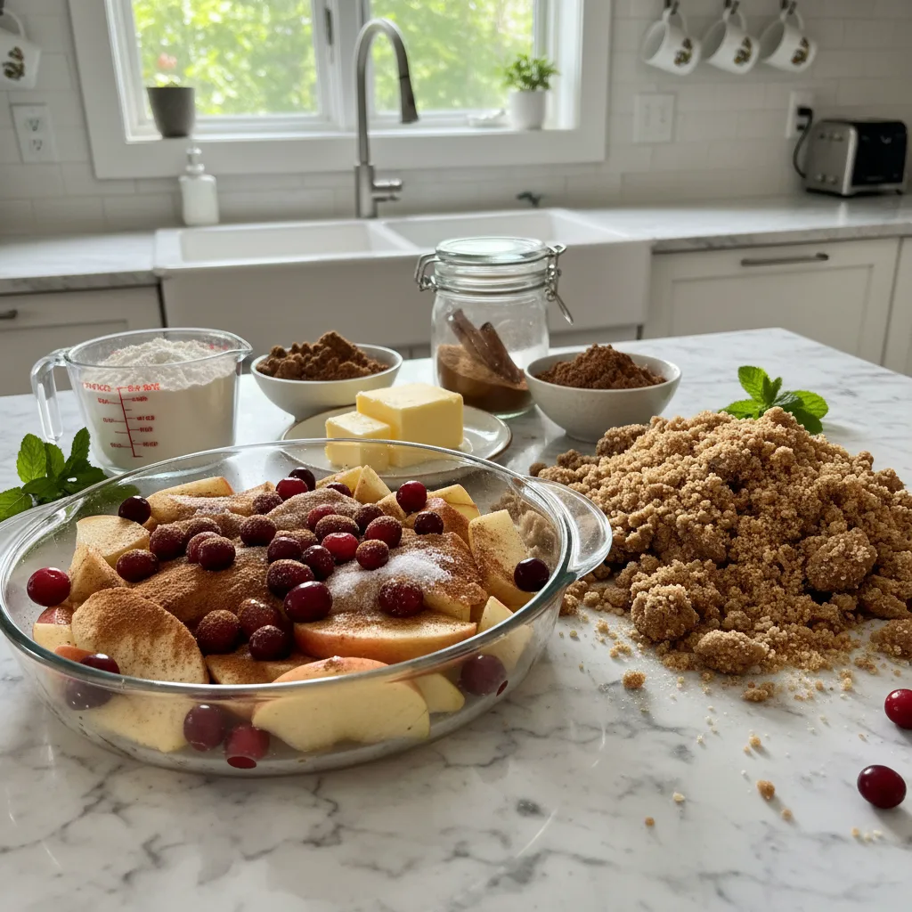 Rustic Cranberry Apple Crisp with Sweet Cinnamon Streusel 5 Recipe image