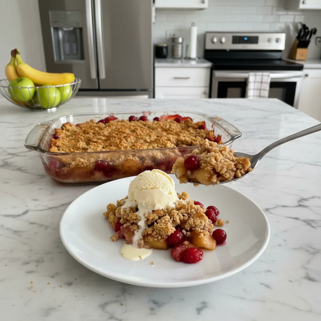 Rustic Cranberry Apple Crisp with Sweet Cinnamon Streusel