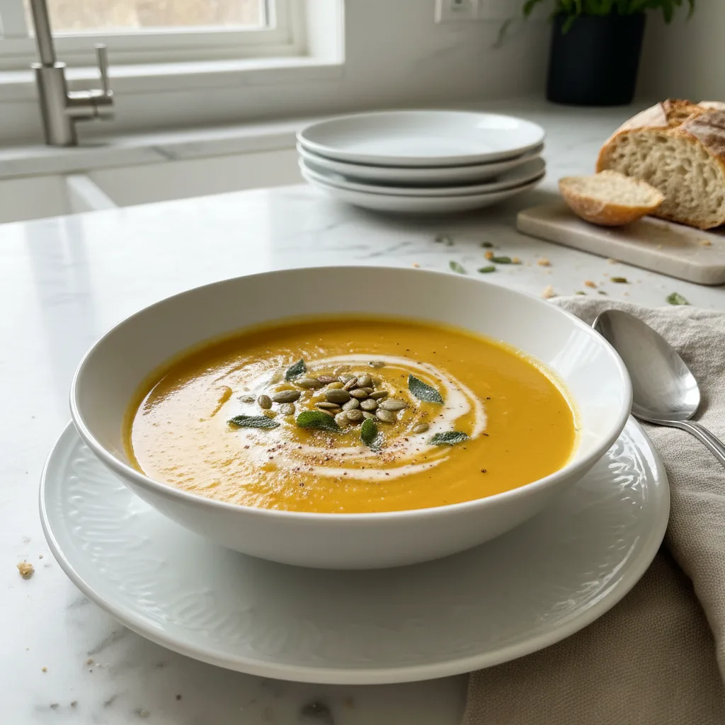 Creamy Autumn Butternut Squash Soup with Nutmeg
