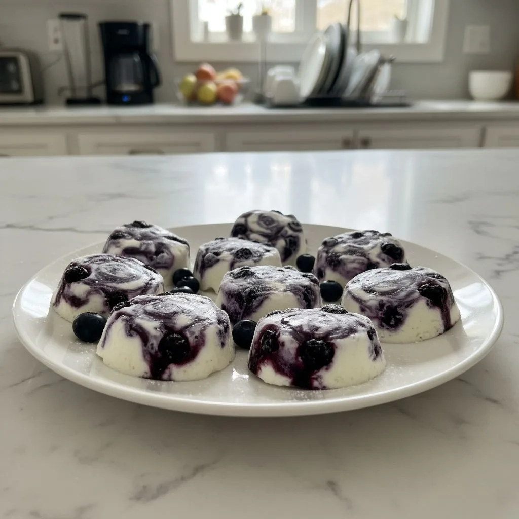 Creamy Blueberry Swirl Yogurt Bites: Easy Snack Idea 4 Recipe image