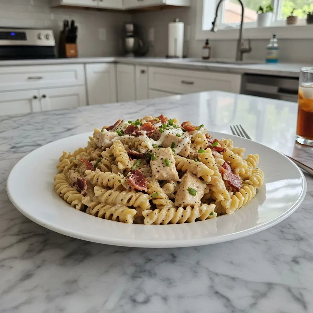 Creamy Chicken Bacon Ranch Pasta