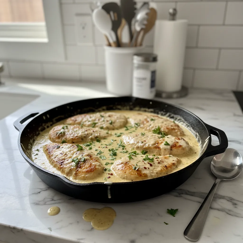 Creamy Garlic Parmesan Chicken Skillet: A Simple Dinner 4 Recipe image