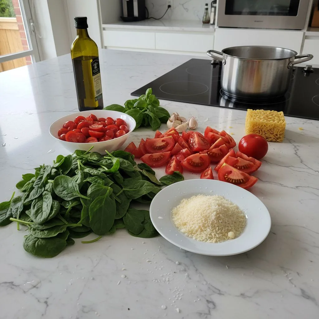 Creamy Spinach Tomato Pasta: Quick Weeknight Meal 5 Recipe image