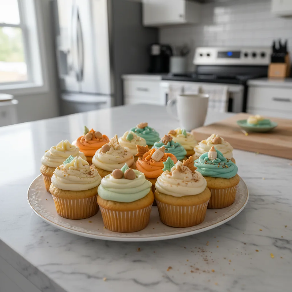 Fall Baby Shower Cupcakes: Warm Maple & Pecan Treats