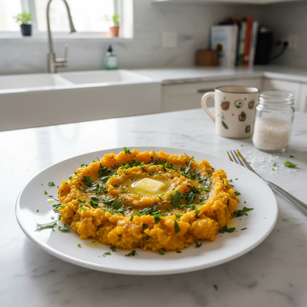 Garlic Mashed Butternut Squash with Fresh Herbs: Creamy Side 4 Recipe image