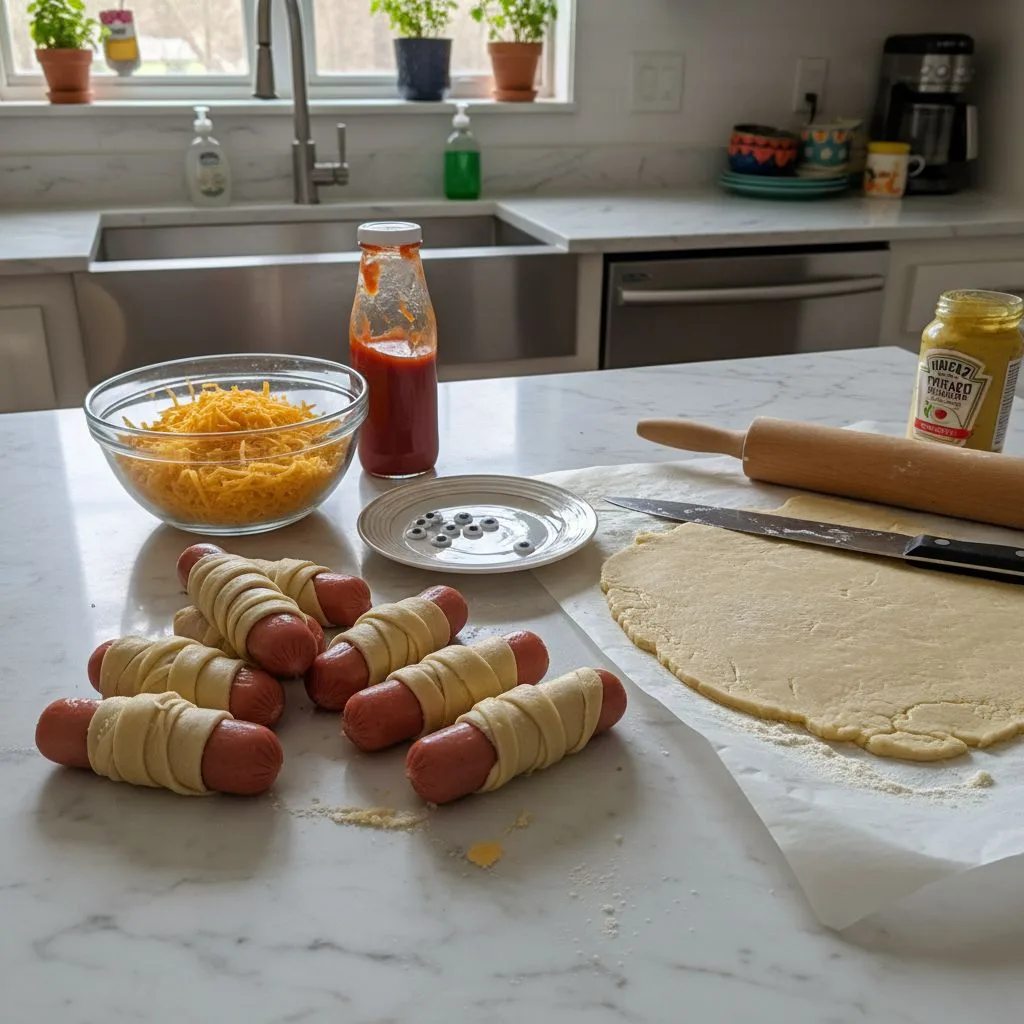 Halloween Sausage Mummy Wraps: Easy Spooky Fun 5 Recipe image