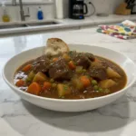 hearty slow cooked beef stew featured