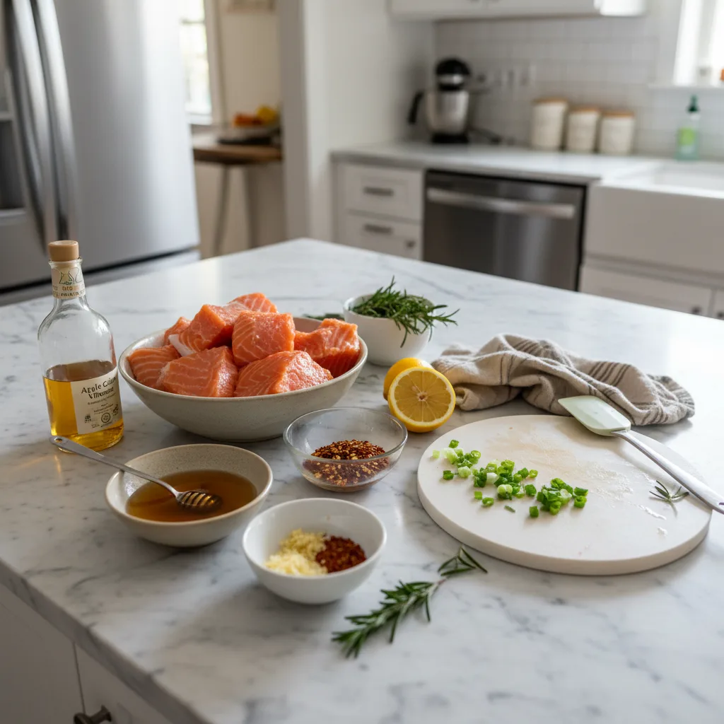 Spicy Hot Honey Salmon Bites: Quick Dinner Magic 5 Recipe image